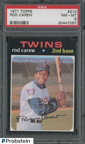 Topps Rod Carew Minnesota Twins Hof Psa Nm Mt Ebay