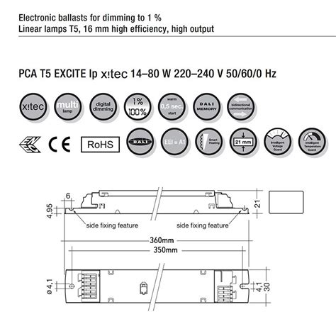 Tridonic PCA 1x28 54 T5 Ballast Dimmable DALI Fluorescent Lamps