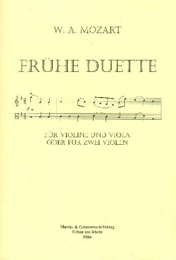 Fr He Duette F R Violine Und Viola Violen Spielpartitur Von