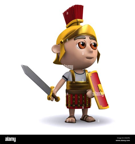 3d Render Of A Roman Soldier Using His Sword Stock Photo Alamy