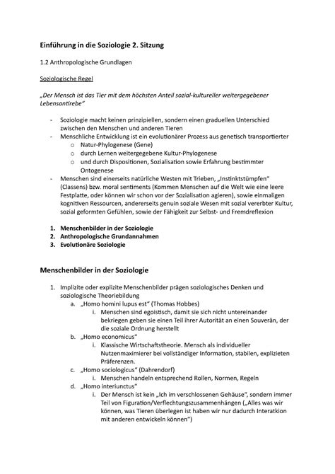 2 Sitzung Einführung in Soziologie Einführung in Soziologie