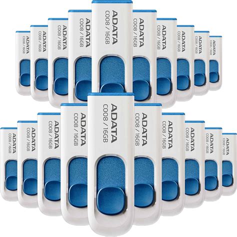 PSA Memoria USB ADATA 16 GB Kit De 20 Piezas Color Blanco Azul