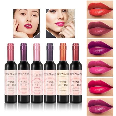 Buy 6 Colors Wine Lip Tint Set Matte Lip Stain Long Lasting Waterproof