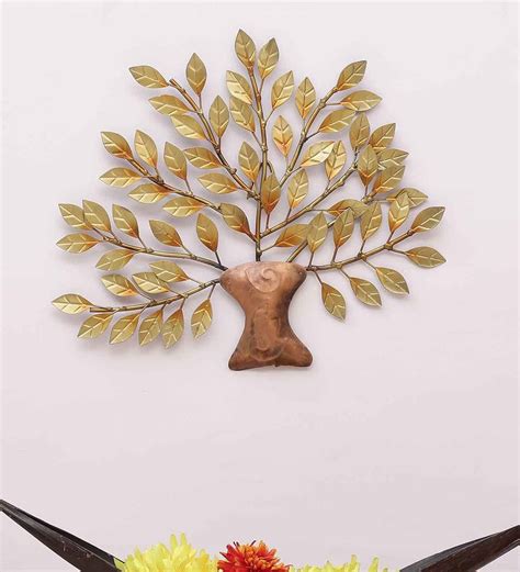 Buy Iron Decorative Tree Wall Art In Gold Finish At Off By Deco