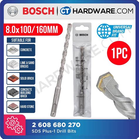 Bosch Sds Plus 1 Drill Bit Size 4 0 10 00mm For Rotary Hammer Drills