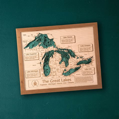 Your Lake Personalized 16x20 3d Wood Map Lake Art Llc