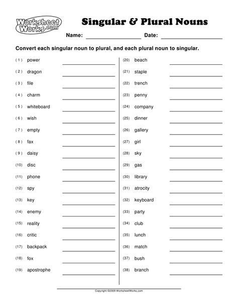 Nouns Singular Plural Esl Worksheet By Jhansi Singular And