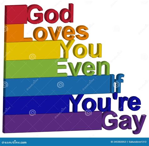 Concepto Lgbt Frase Motivadora En Los Colores Del Arcoiris Dios Te Ama Aunque Seas Gay