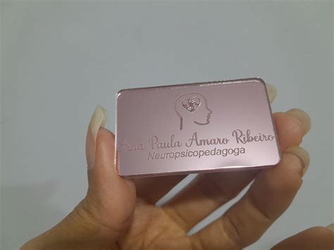 Broche Em Acr Lico Espelhado Personalizado Sua Logomarca