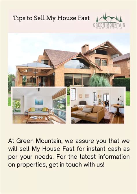 Ppt Tips To Sell My House Fast Green Mountain Real Estate Group Llc