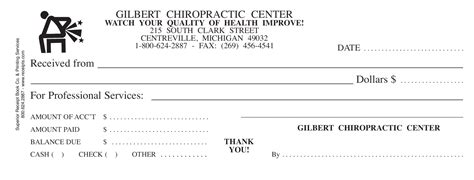 Receipt Professional Services Chiro Medical 1 Superior Receipt Book Company 800 624 2887