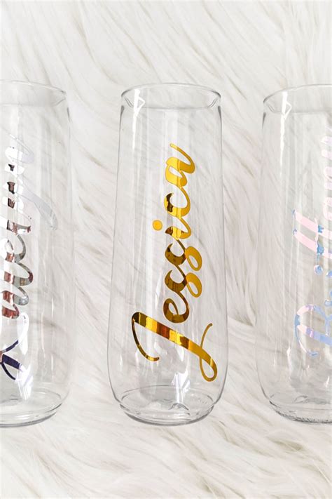 Personalized Plastic Champagne Flutes Stemless Shatterproof Etsy