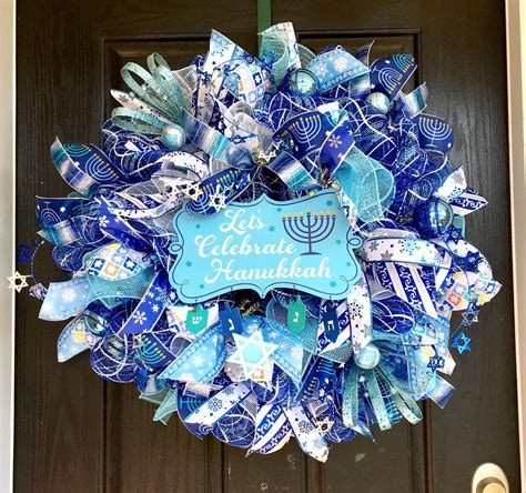 Hanukkah Wreath Chanukah Wreathhanukkah Decoration Hanukkah Etsy