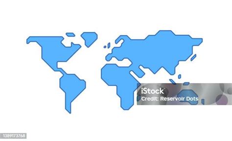 World Map Simple Minimal Flat Color Design Icon Stock Illustration