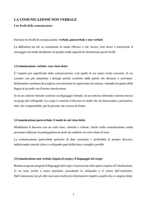 Lezione 4 LA Comunicazione NON Verbale LA COMUNICAZIONE NON VERBALE I