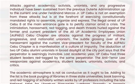 Statement Of Support Of The UP Cebu University Council For The Creation