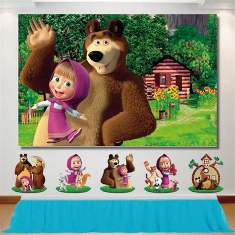 Painel Da Masha E O Urso 1 80m Produtos Personalizados No Elo7