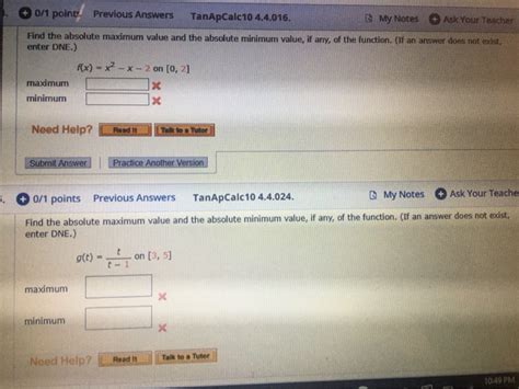 Solved 0 1 Points Previous Answers TanApCalc 10 4 4 016 My Chegg