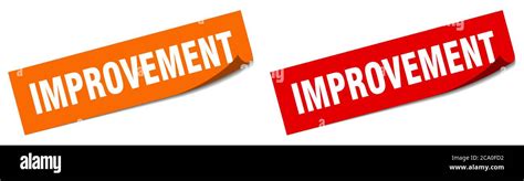 Improvement Paper Peeler Sign Set Improvement Sticker Stock Vector