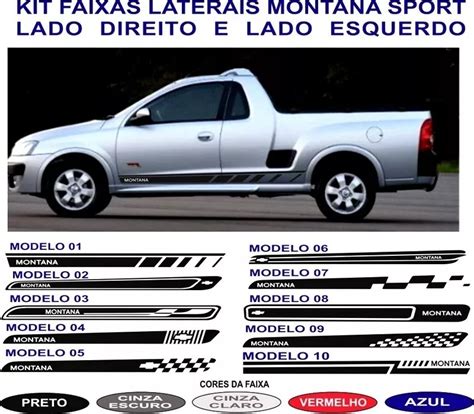 Kit Adesivo Sport Gm Chevrolet Montana Faixas Laterais Carro Mebuscar