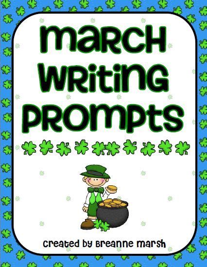 March Writing Prompt Freebie And Organizational Binder Covers March