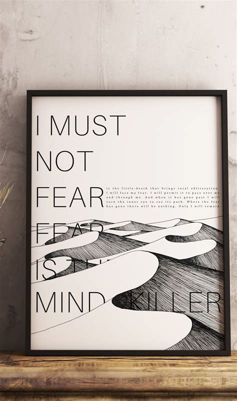 Fear Is The Mind Killer Litany Dune Quote Poster Frank Etsy Dune