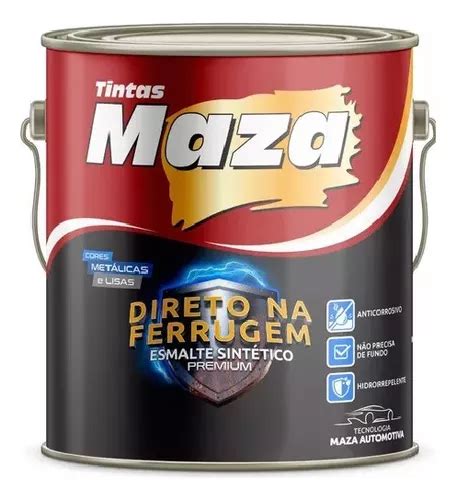 Tinta Esmalte Direto Na Ferrugem Maza Hammerite L Preto Frete Gr Tis