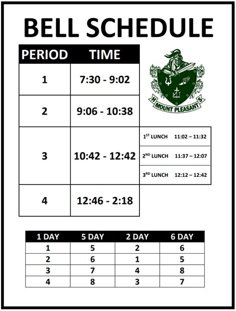 Bell And Class Rotation Schedules Bell Schedule