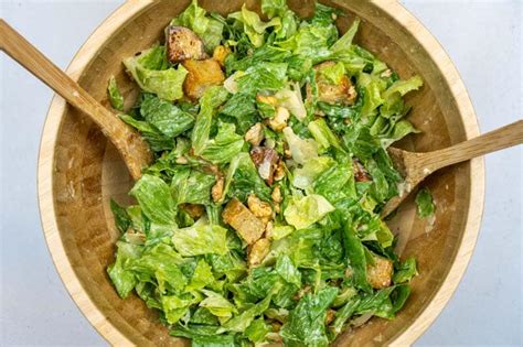 Simple Vegetarian Tofu Caesar Salad Recipe No Frills Kitchen