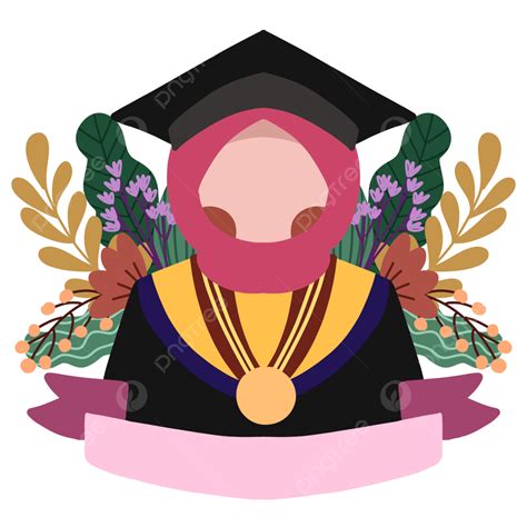 Ilustra O De Graduados Mu Ulmanos Flores E Hijab Png Graduados