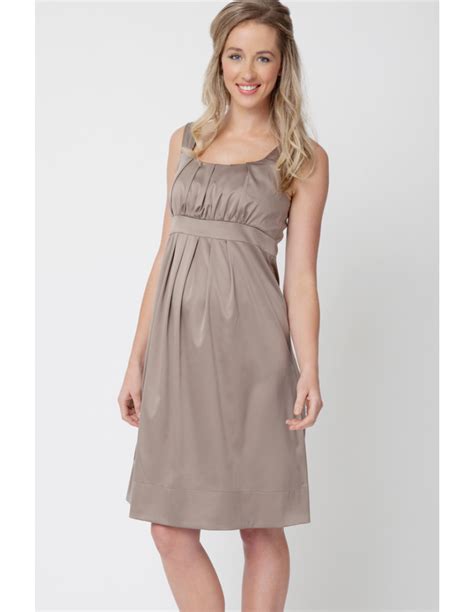 Champagne Ripe Maternity Alexis Satin Dress Like New Size Medium