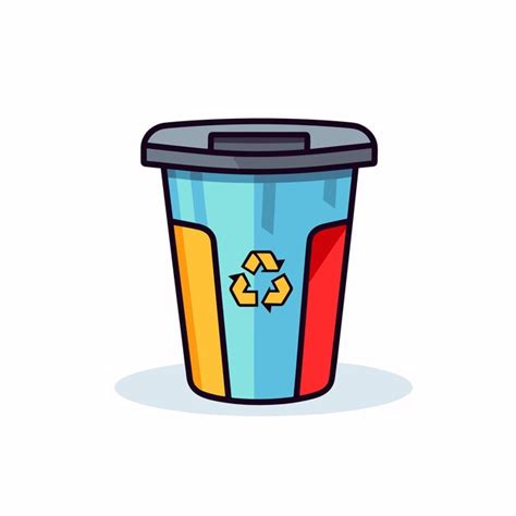 Premium Vector Vector Of A Flat Icon Vector Of A Trash Can With A