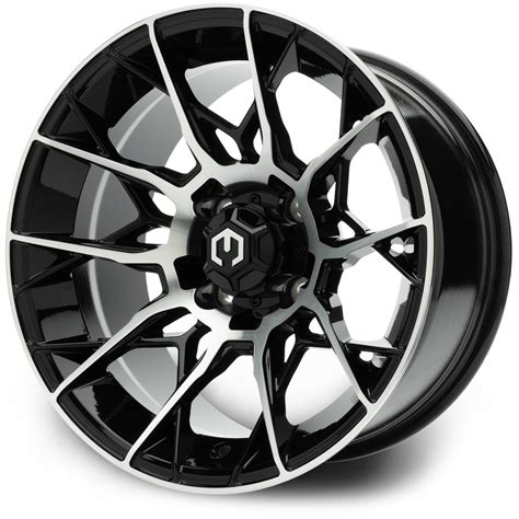 Modz® 14 Chaos Machined Black Golf Cart Wheel