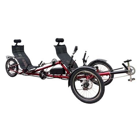 Mobilityscootrike Electric Tandem Recumbent Trike Dual-Seater Joy Ride for Adults