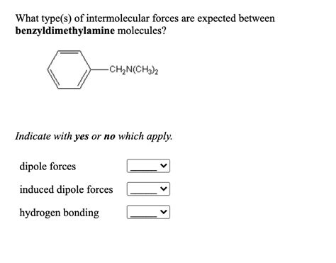 Solved What Type S Of Intermolecular Forces Are Expected Chegg