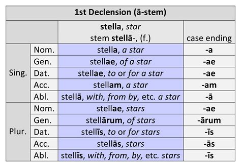 1st Declension: Stem, Paradigm, and Gender | Dickinson College Commentaries