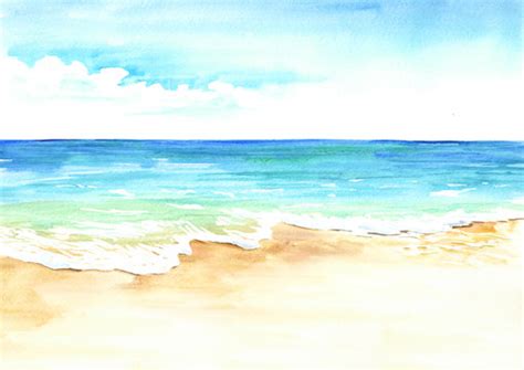 Watercolor Paintings Of Beaches