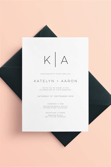 Modern Minimalist Wedding Invitations Minimalist Wedding Invitations