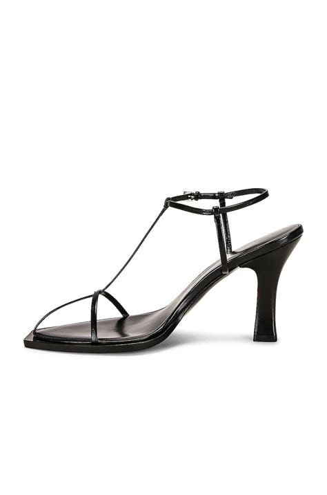 The Row T Bar Heel Sandals In Black Fwrd