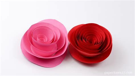 Easy Papercraft Rose Instructions Paper Kawaii