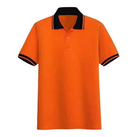 Jual Kaos Polos Poloshirt Orange Kerah Stripe Kaos Kerah Pria Polo