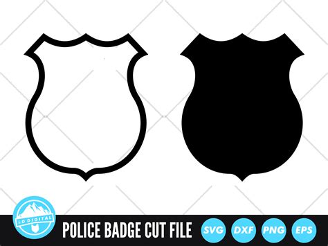 Police Badge Outline Silhouette Svg Police Shield Cut File Police