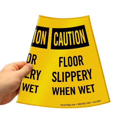 Caution Floor Slippery When Wet Cone Collar Signs