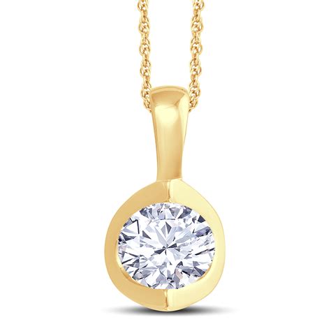 18ct Yellow Gold Single Stone Diamond Pendant Walker Luxury Jeweller