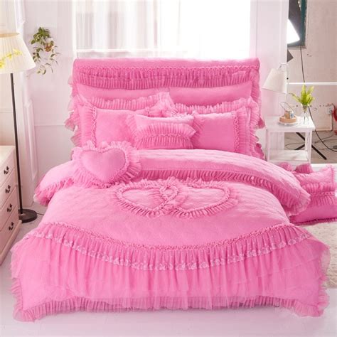 Sophisticated Elegant Solid Hot Pink Quilted Heart Frilly Ruffle