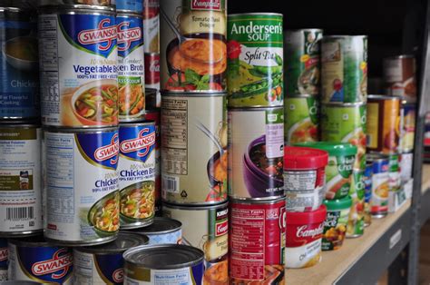 collection  canned food items   pantry salvation army usa west