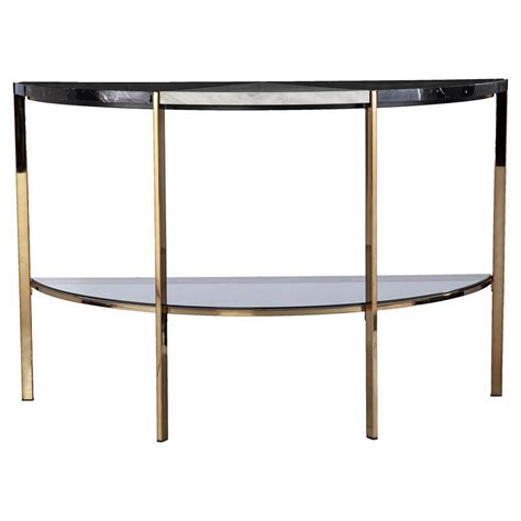 Maklaine Transitional Wood Metal Console Table In Black White