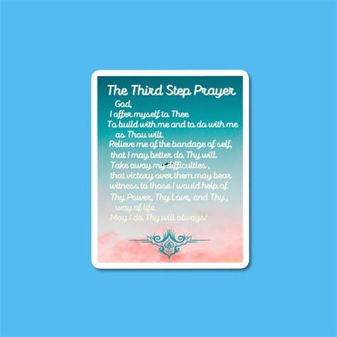 Aa Third Step Prayer Vinyl Sticker 3rd Step Slogan Quote Etsy