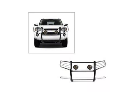 Toyota 4 Runner Grille Guard With 7 Inch Black Round Led Lights Stainless Steel 10 24 4runner