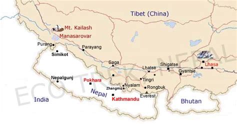 Tibet Nepal Map